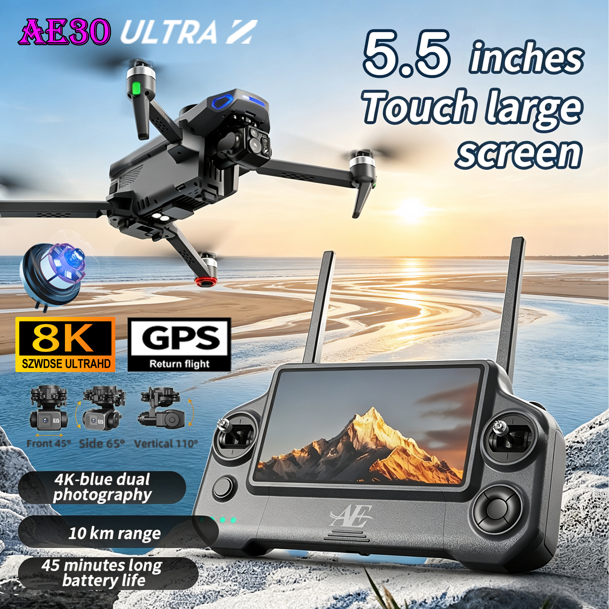 Fishing Camera - NEW AE30 Ultra GPS Drone 4K