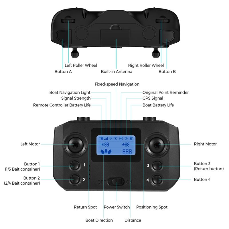 ABKQ-Fishing Bait Boat Remote  - Fishing Gps のレビューと価格