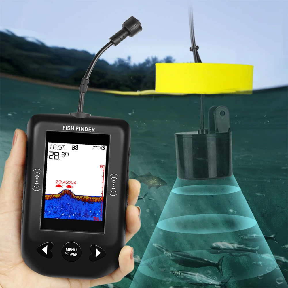 Alarm 100M Portable Sonar Fish - Fish Finder Transducer のレビューと価格