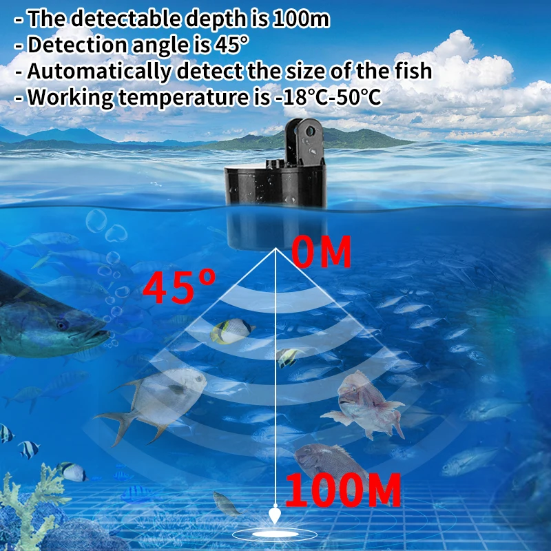 Alarm 100M Portable Sonar Fish - Fish Finder Transducer のレビューと価格