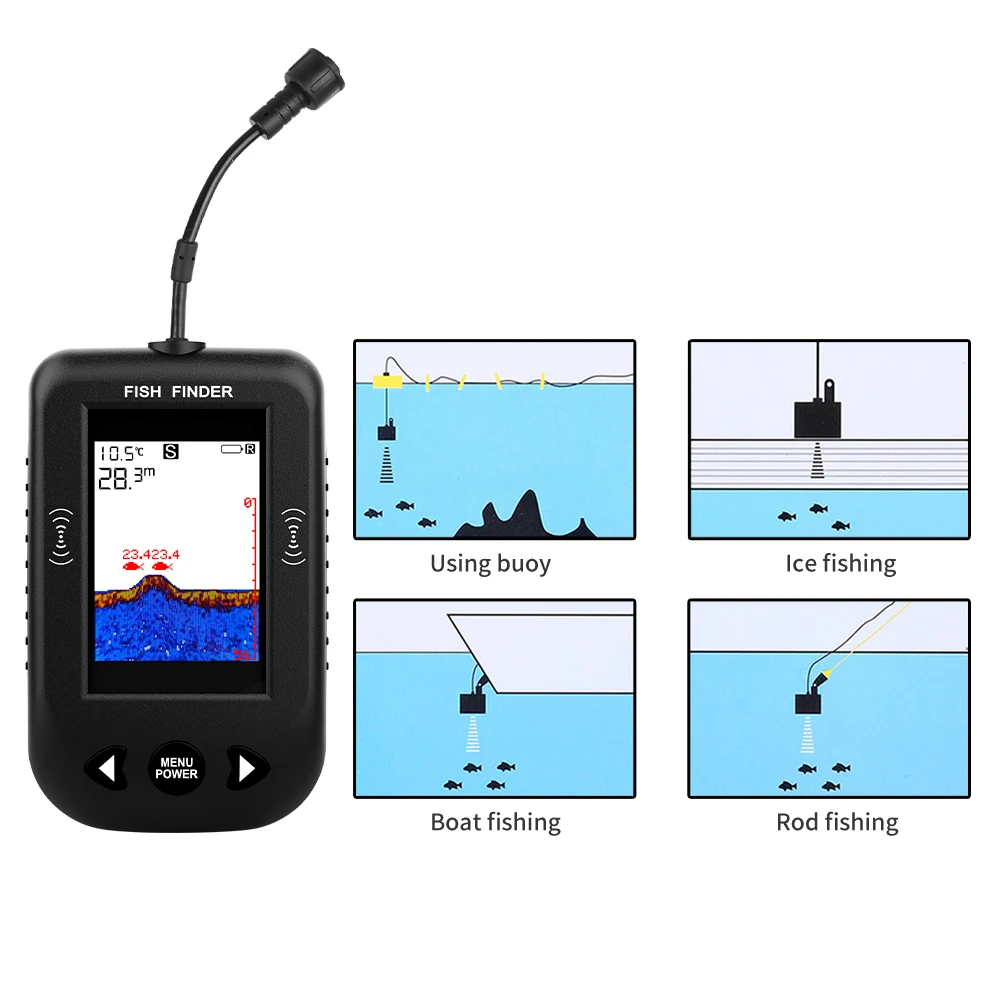 Alarm 100M Portable Sonar Fish - Fish Finder Transducer のレビューと価格