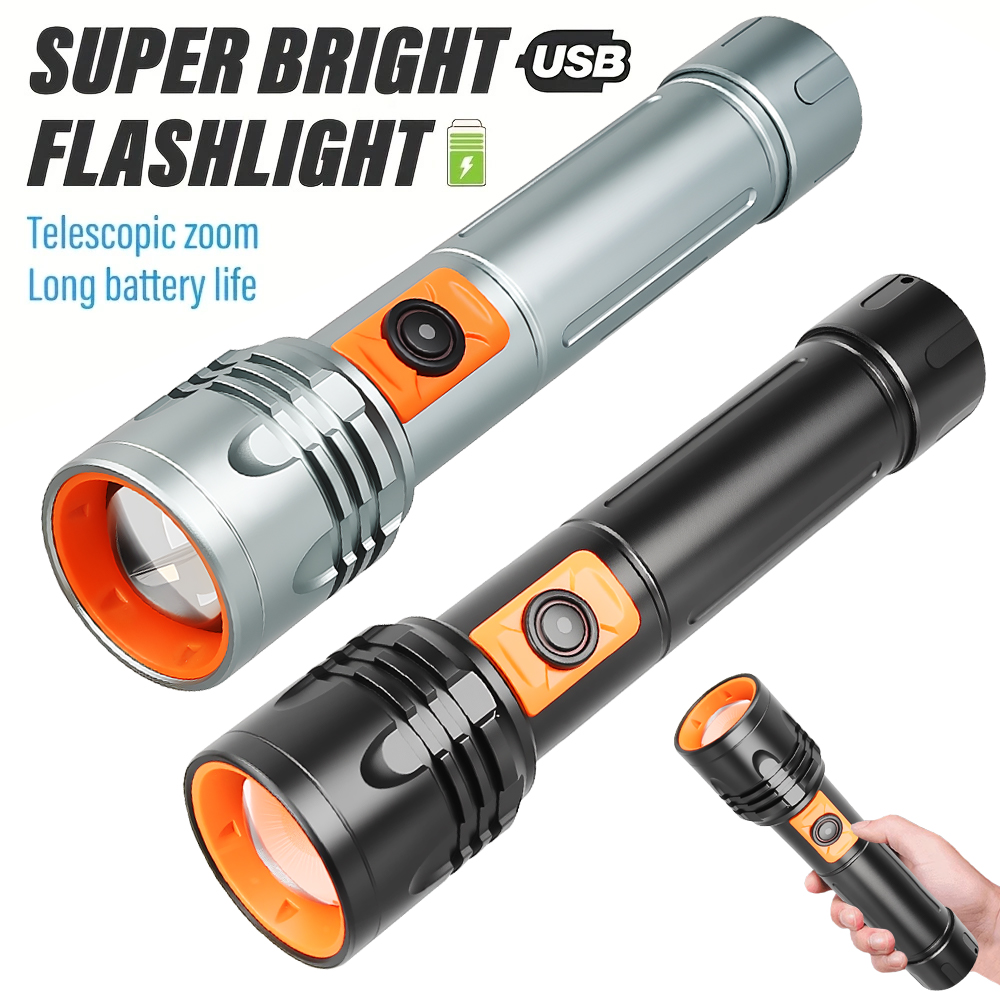 High Power LED Flashlight USB  - Fishing Light のレビューと価格