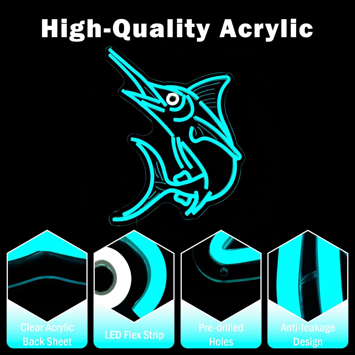 Marlin Fish Neon Sign Deep Sea - Fishing Light のレビューと価格