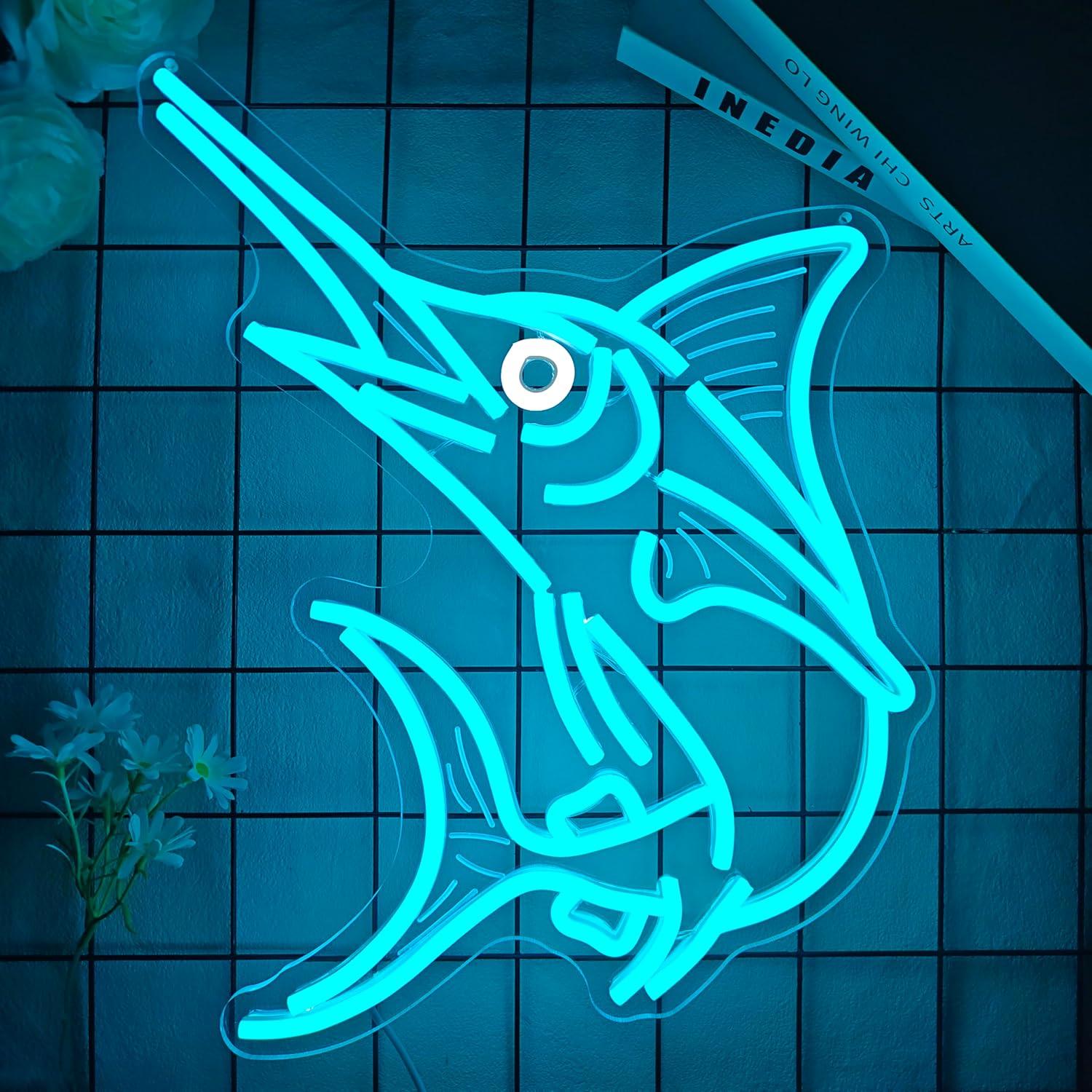 Marlin Fish Neon Sign Deep Sea - Fishing Light のレビューと価格