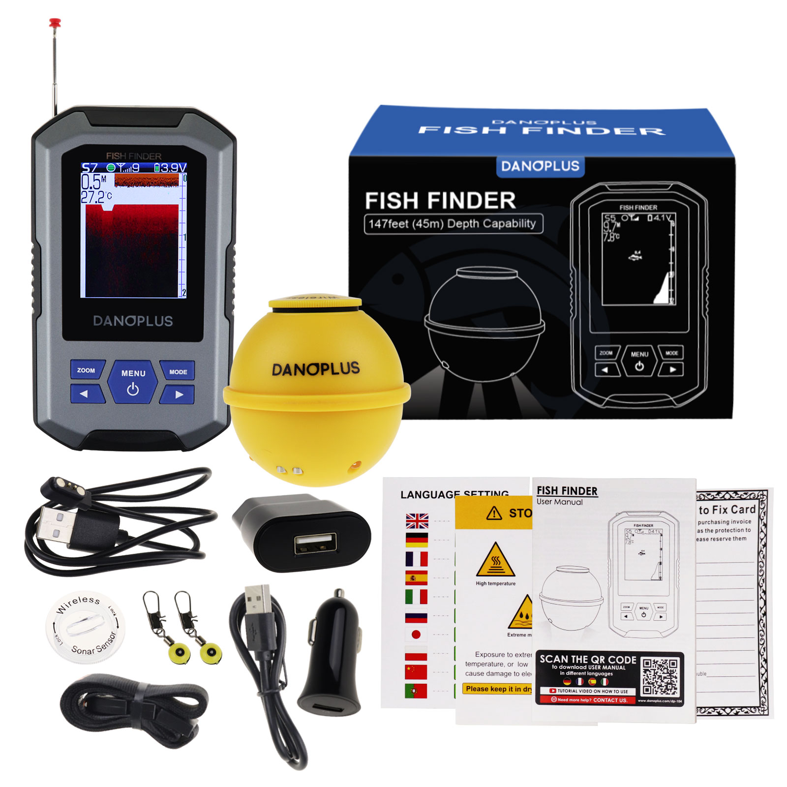 Fish Finder Wireless Sonar Sen - Fish Finder のレビューと価格