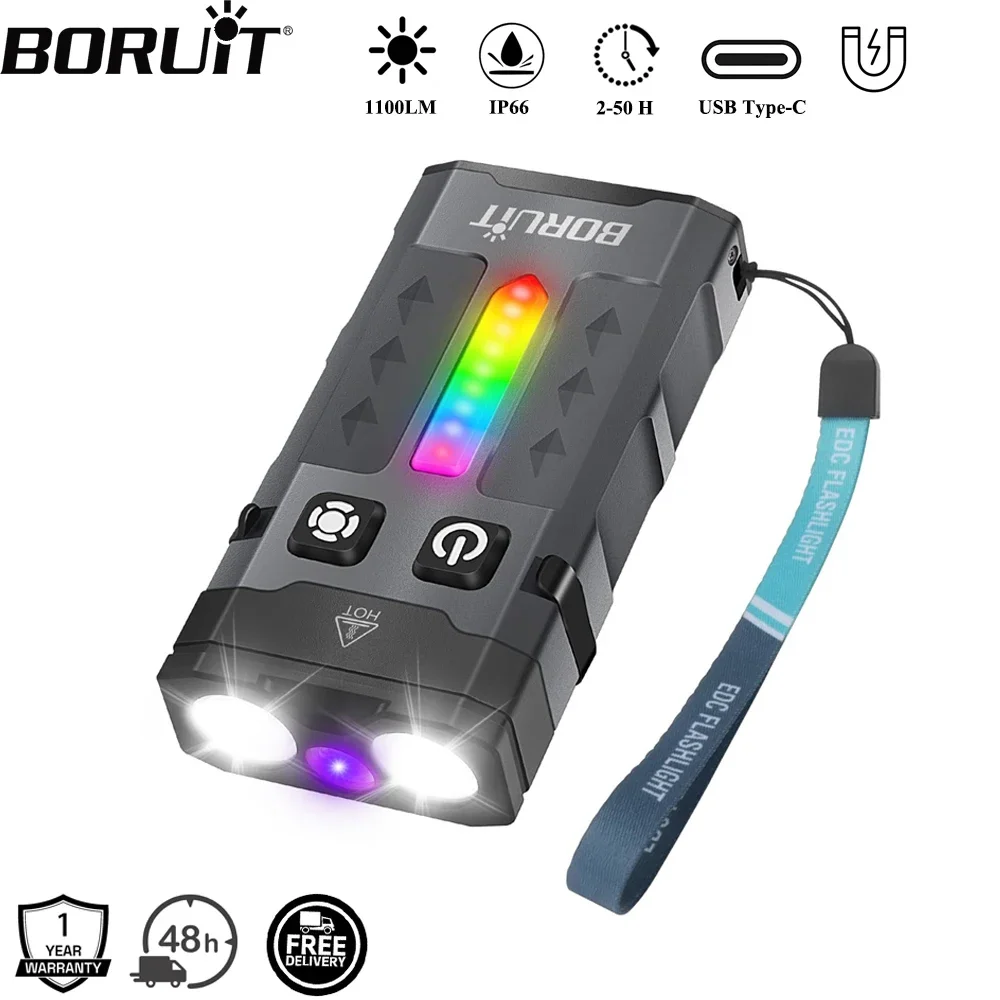 BORUiT EV20 1100LM EDC UV Keyc - Fishing Light のレビューと価格