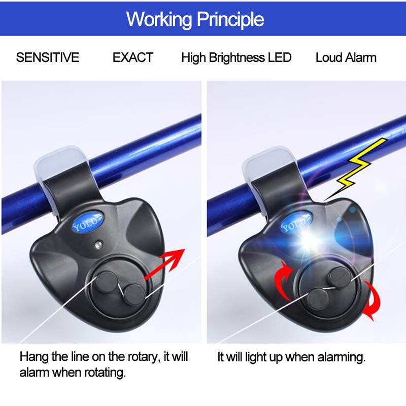 Fishing Rod Bite Alarm LED Ind - Fish Finder Portable のレビューと価格