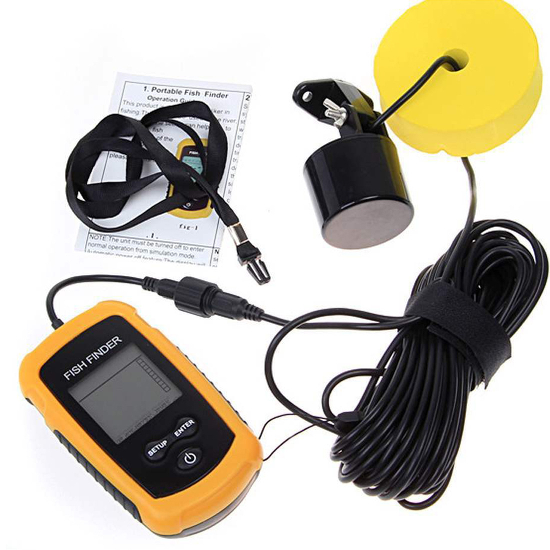 Alarm 100M Portable Sonar Fish - Fish Finder Transducer のレビューと価格