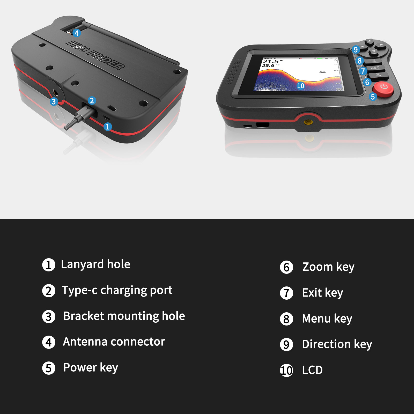 FindFish 200M Portable Fish Fi - Fish Finder Transducer のレビューと価格