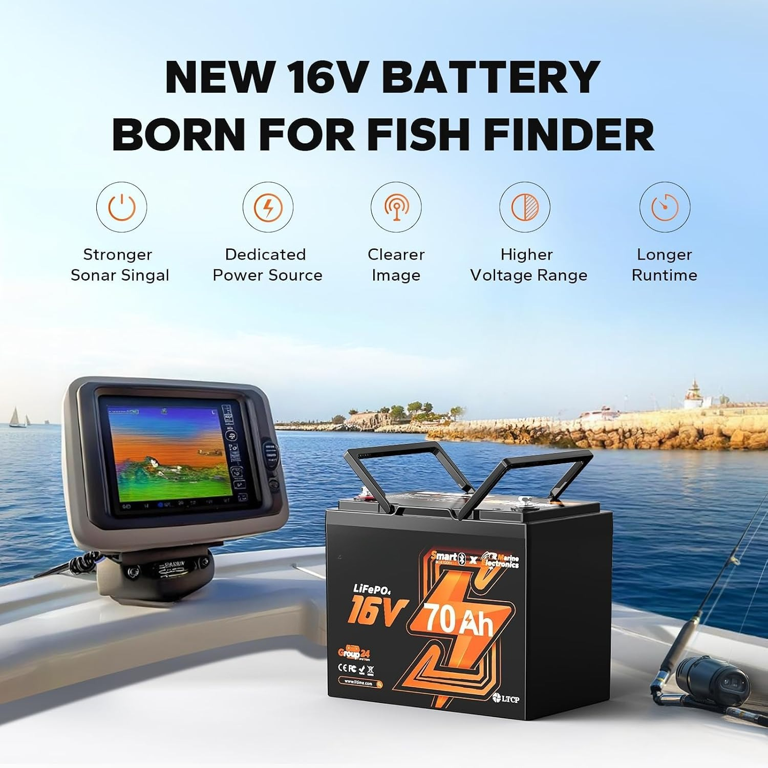 16V 70Ah Lithium Fish Finder B - Fish Finder Charger のレビューと価格