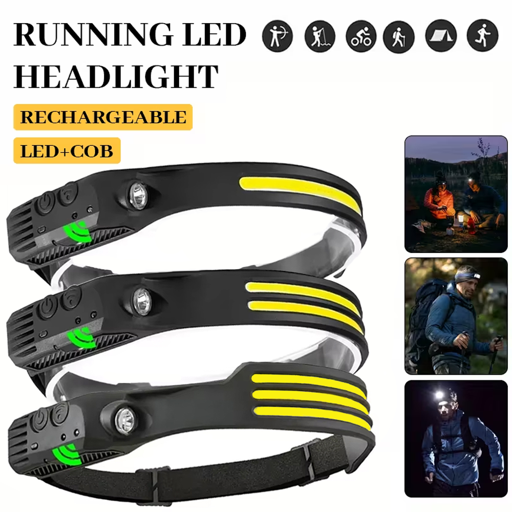 COB LED Induction Headlamp USB - Fish Finder Battery のレビューと価格