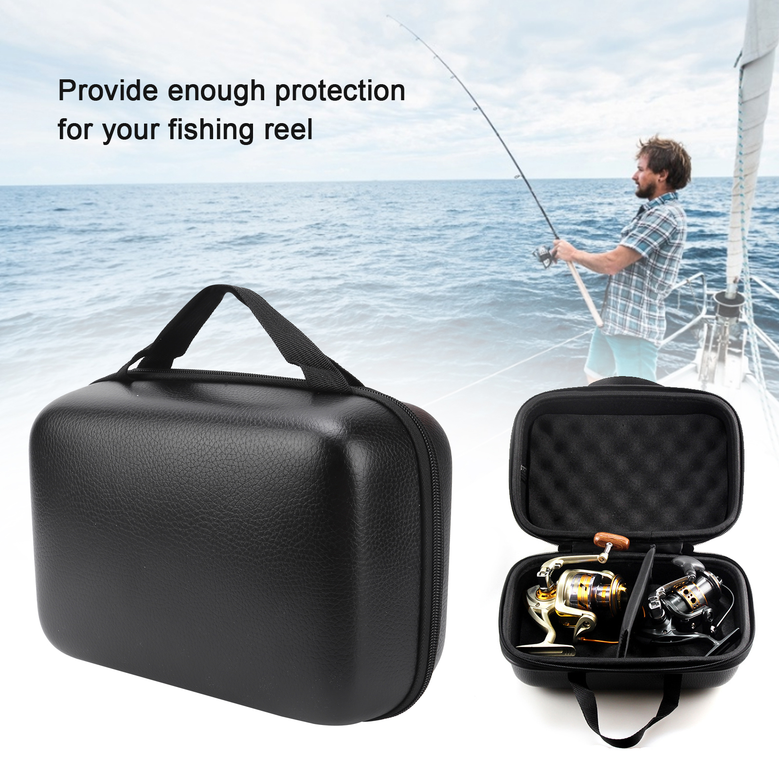 Fishing Reel Cases Cover PU Le - Fish Finder Case のレビューと価格
